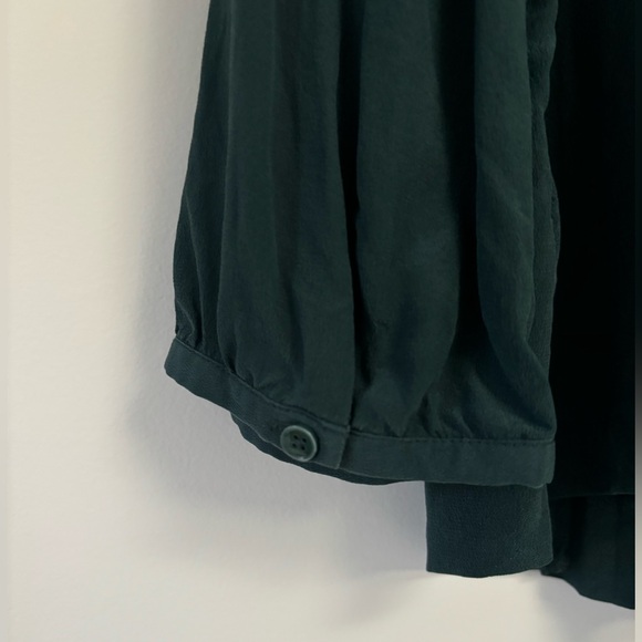 Babaton 100% silk blouse in hunter green - sz L - Picture 3 of 6